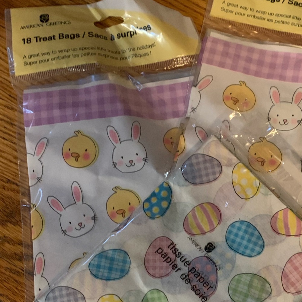 Cellophane treat bags and tissue paper